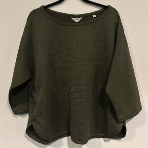 Max Studio London Olive Green Waffle Knit Women's Top Size 2X